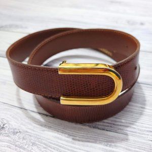 Vintage Jos A. Bank Clothiers Spain Italian Glazed Iguana Brown Leather …